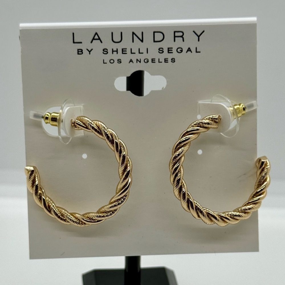 Laundry by Shelli‎ Segal Twisted Gold Earrings